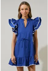 ALINA RUFFLE SHIFT MINI DRESS