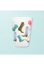 6 PACK OF FROSTED CUPS - COWBOY BOOTS 6 PACK OF FROSTED CUPS - COWBOY BOOTS