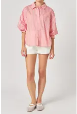 STRIPED BALLOON SLV BUTTON UP