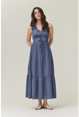 SLVLESS SOLID SATIN MAXI DRESS
