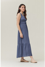 SLVLESS SOLID SATIN MAXI DRESS