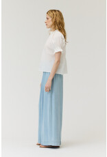 BUBBLE SLEEVE RUFFLE BLOUSE
