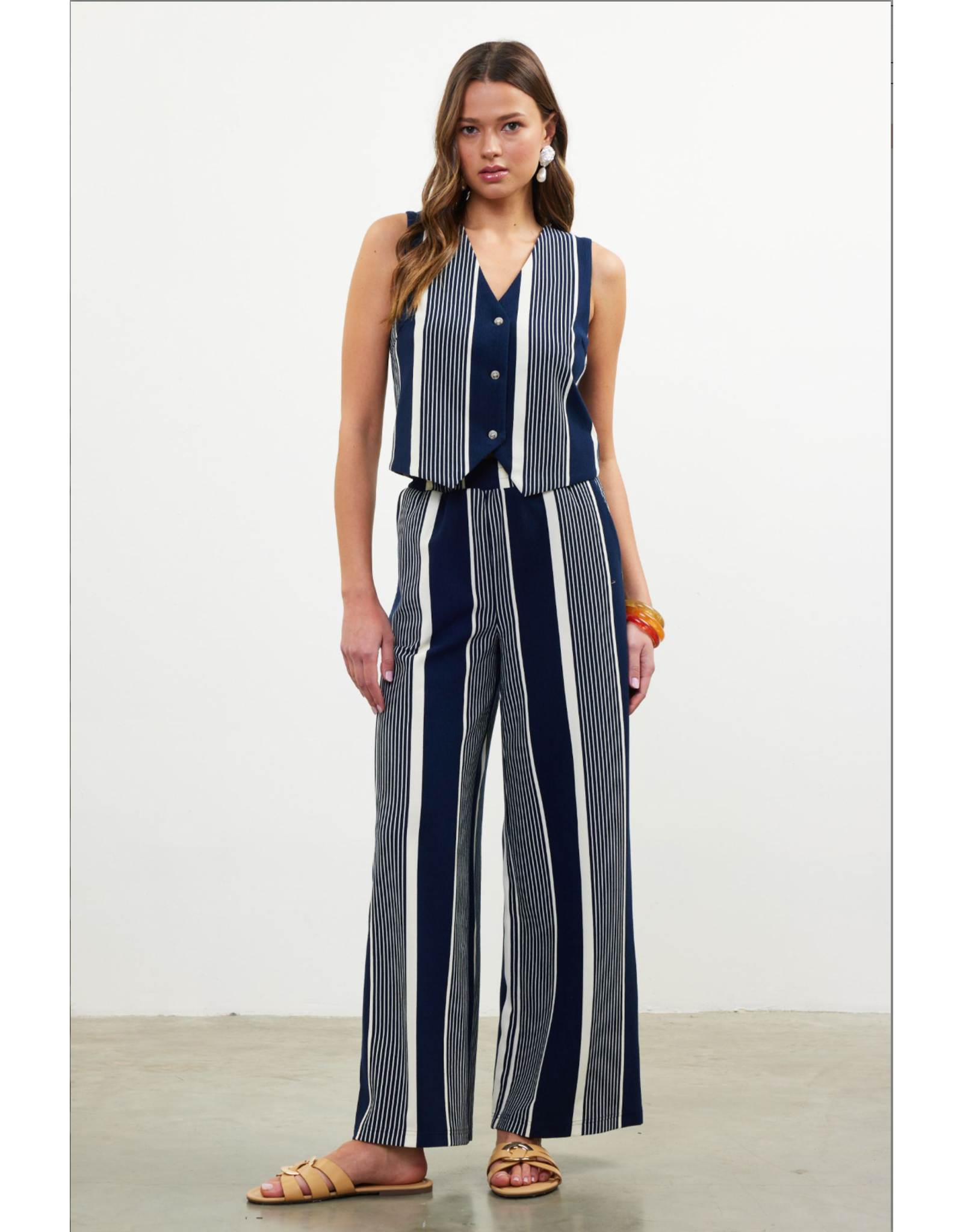 STRIPED KNIT VEST AND PANT
