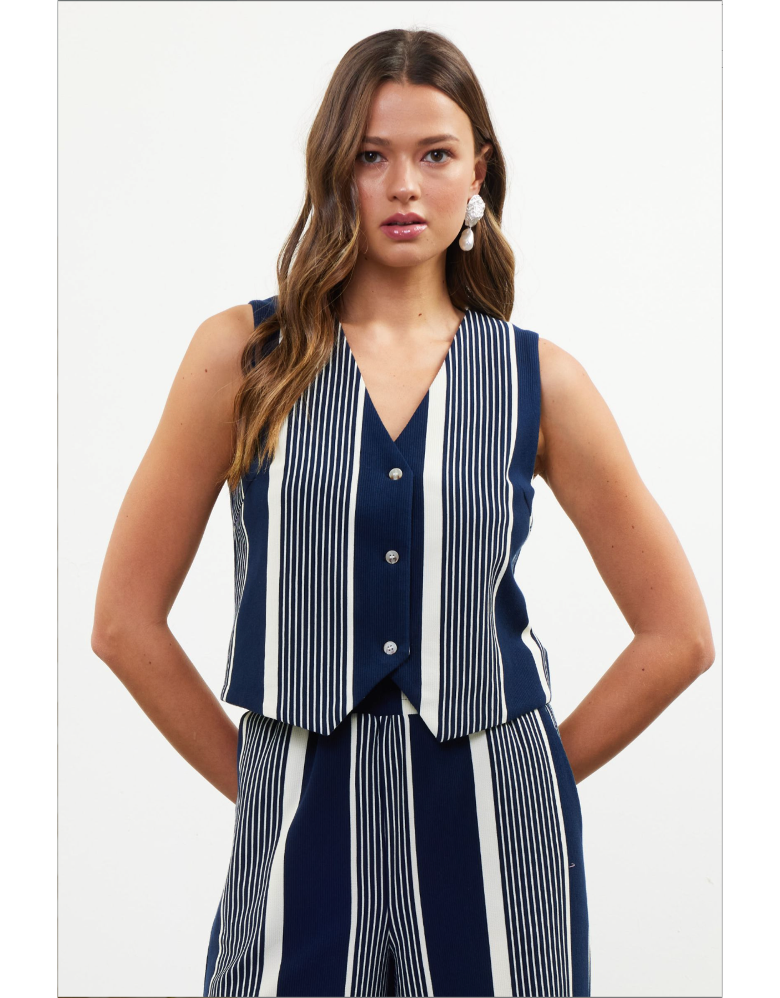 STRIPED KNIT VEST AND PANT
