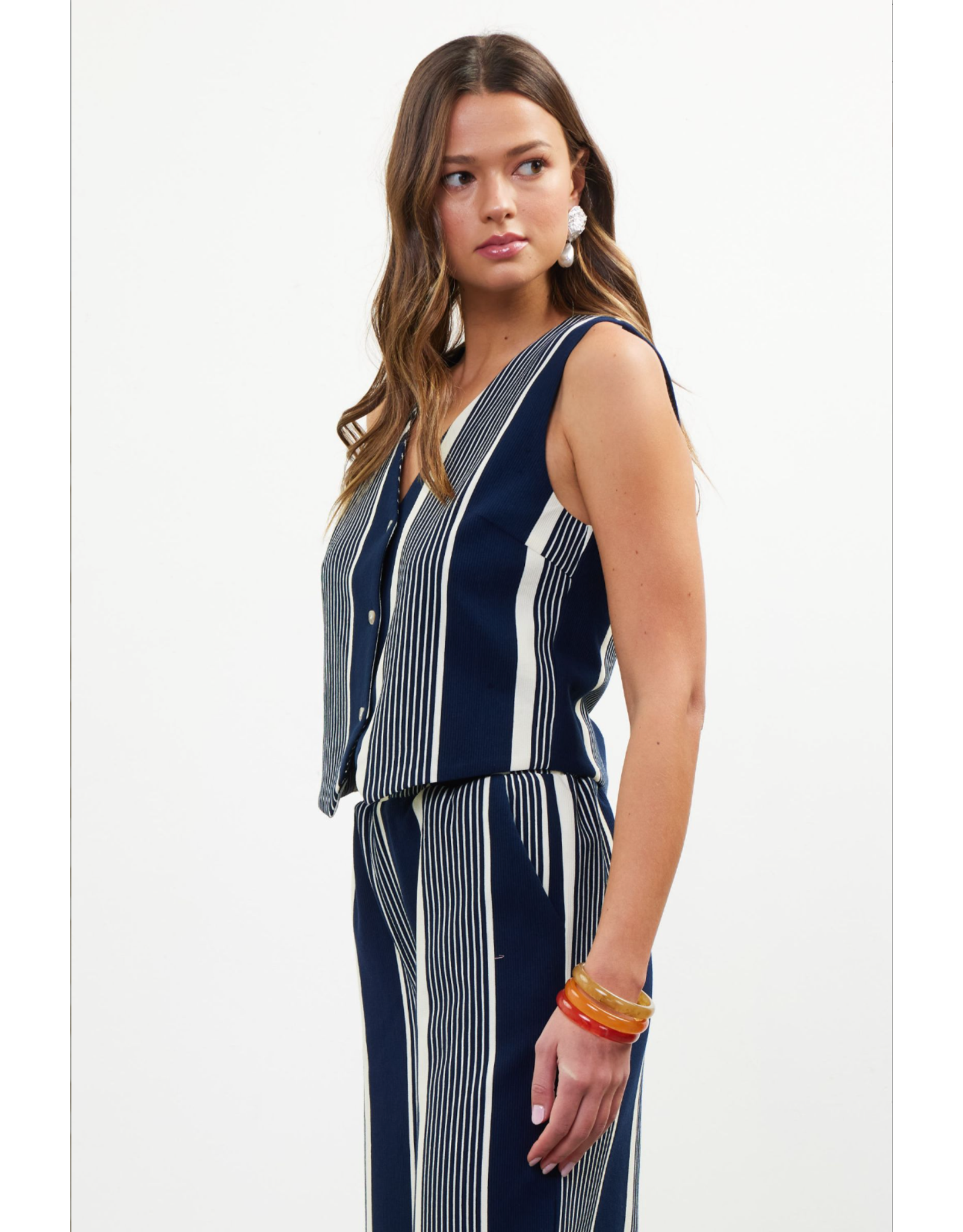 STRIPED KNIT VEST AND PANT