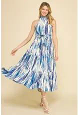 PRINT HALTER NECK MAXI DRESS