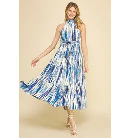 PRINT HALTER NECK MAXI DRESS