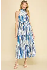 PRINT HALTER NECK MAXI DRESS