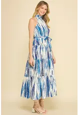 PRINT HALTER NECK MAXI DRESS