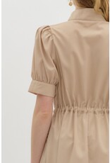 ENTRO SSLV ZIPPER FRONT MIDI DRESS
