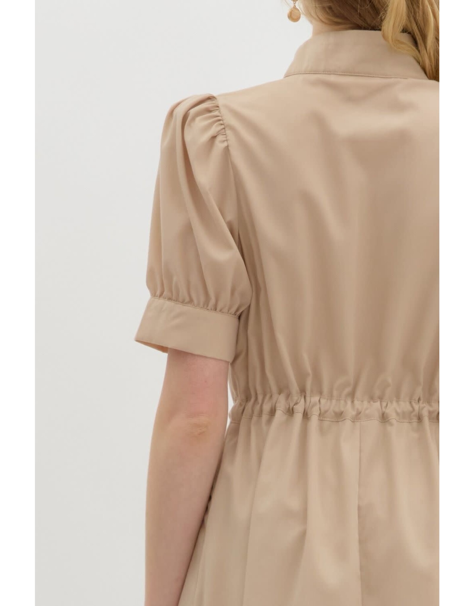 ENTRO SSLV ZIPPER FRONT MIDI DRESS