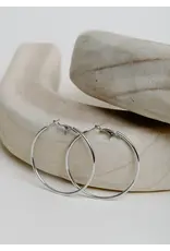 LA YOU HOOPS MEDIUM SILVER