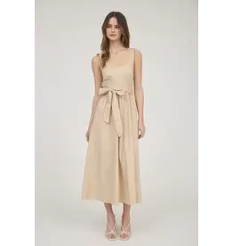 SLVLESS A-LINE MIDI W/ TIE BELT