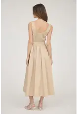 SLVLESS A-LINE MIDI W/ TIE BELT