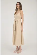 SLVLESS A-LINE MIDI W/ TIE BELT