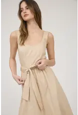 SLVLESS A-LINE MIDI W/ TIE BELT