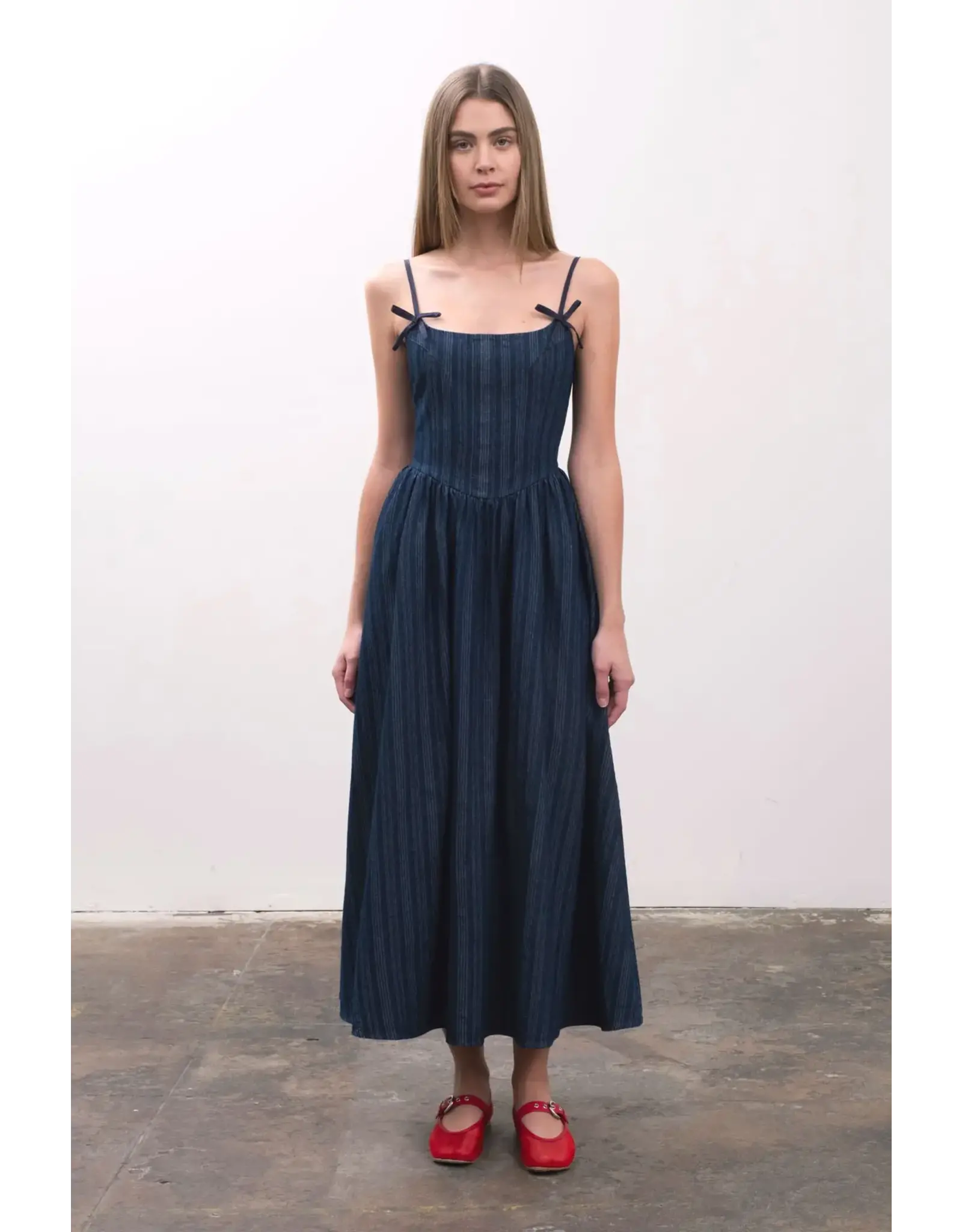 DENIM MIDI DRESS