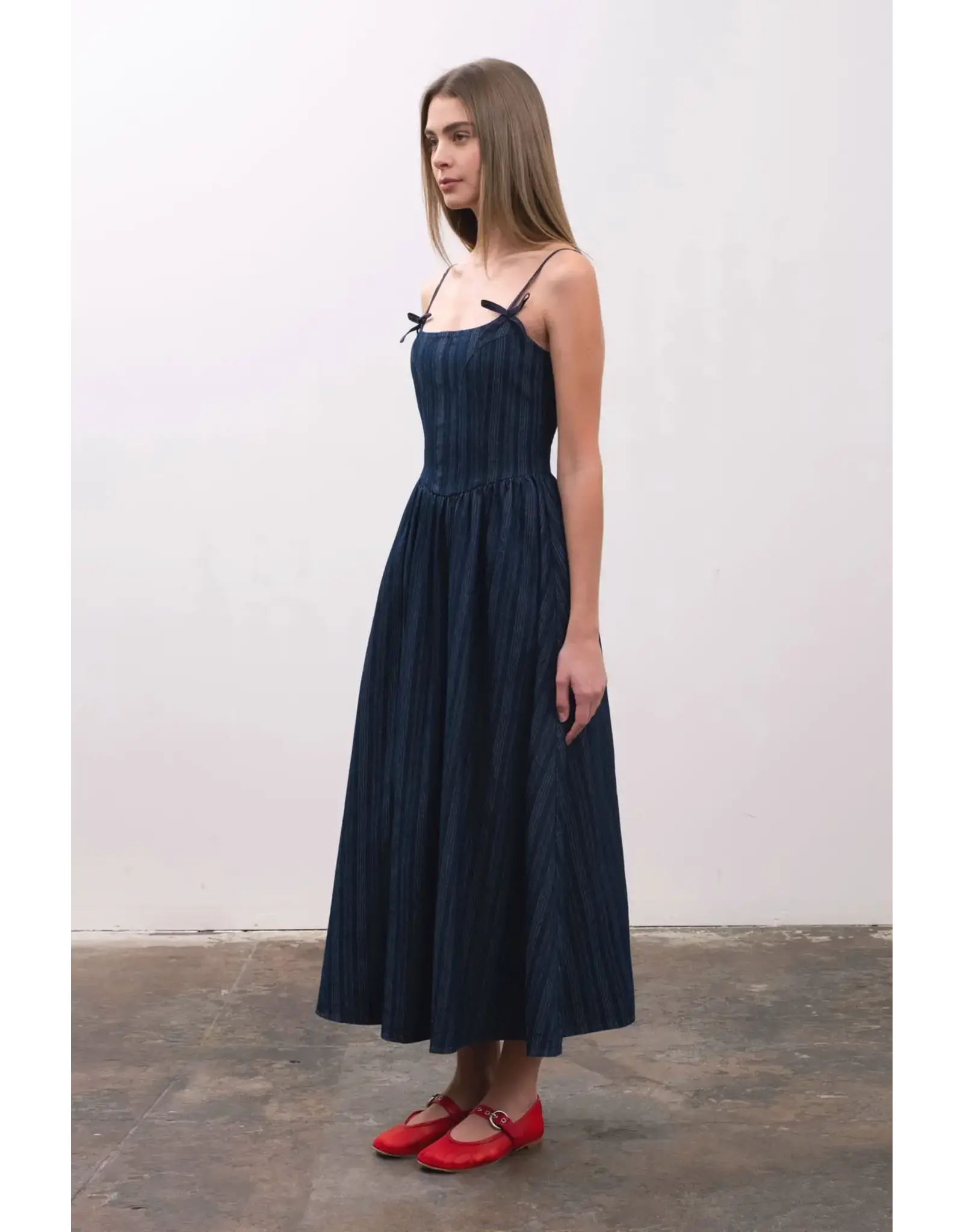 DENIM MIDI DRESS