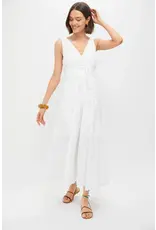 V VECK PLEATED MIDI DRESS