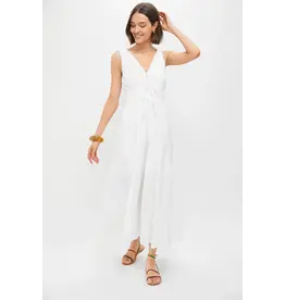 V VECK PLEATED MIDI DRESS
