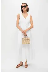 V VECK PLEATED MIDI DRESS