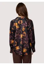 SIENNE SATIN FALL FLORAL BUTTON UP