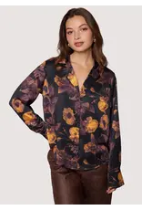 SIENNE SATIN FALL FLORAL BUTTON UP