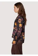SIENNE SATIN FALL FLORAL BUTTON UP