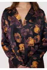 SIENNE SATIN FALL FLORAL BUTTON UP