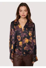 SIENNE SATIN FALL FLORAL BUTTON UP