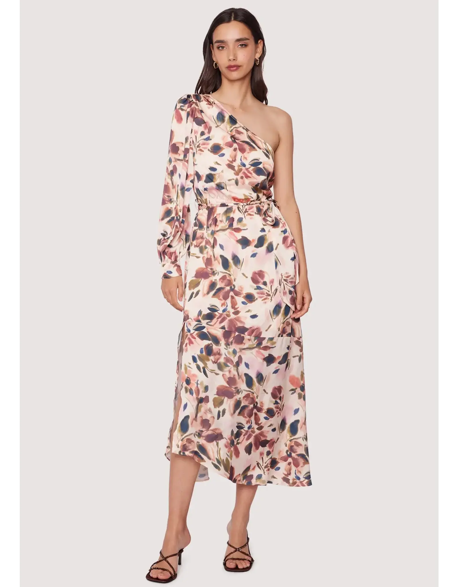 THEA FLORAL ONE SHOULDER MAXI DRESS