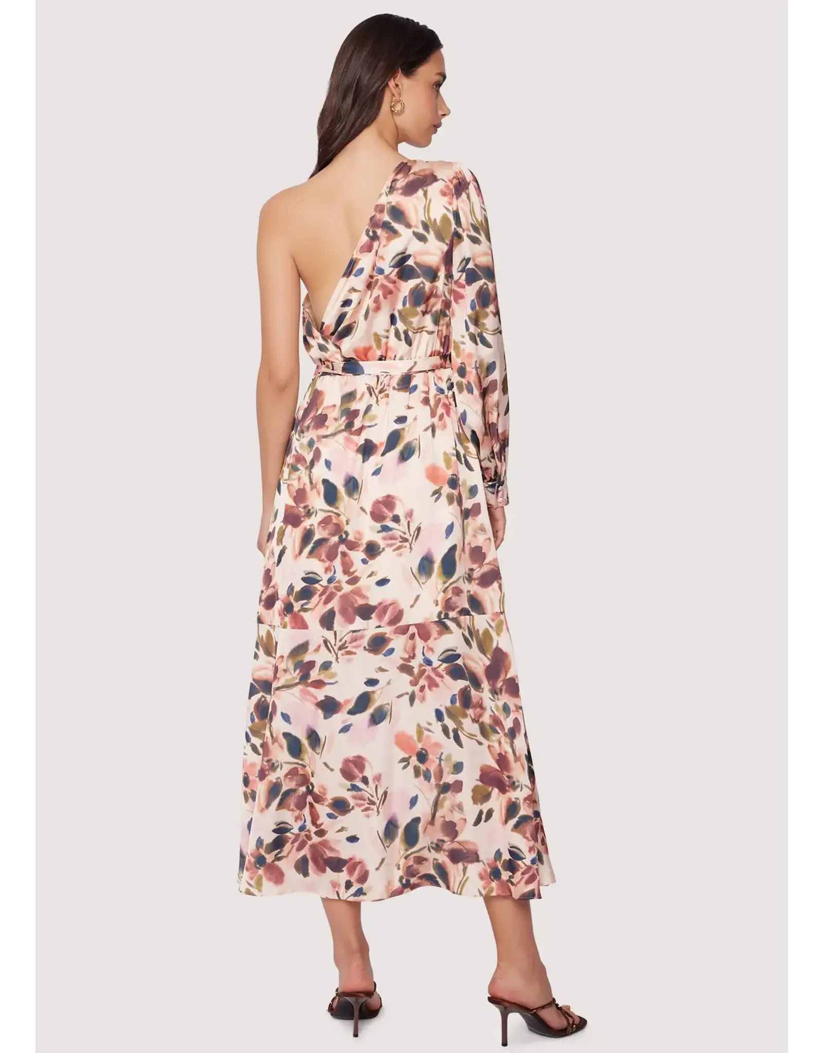 THEA FLORAL ONE SHOULDER MAXI DRESS
