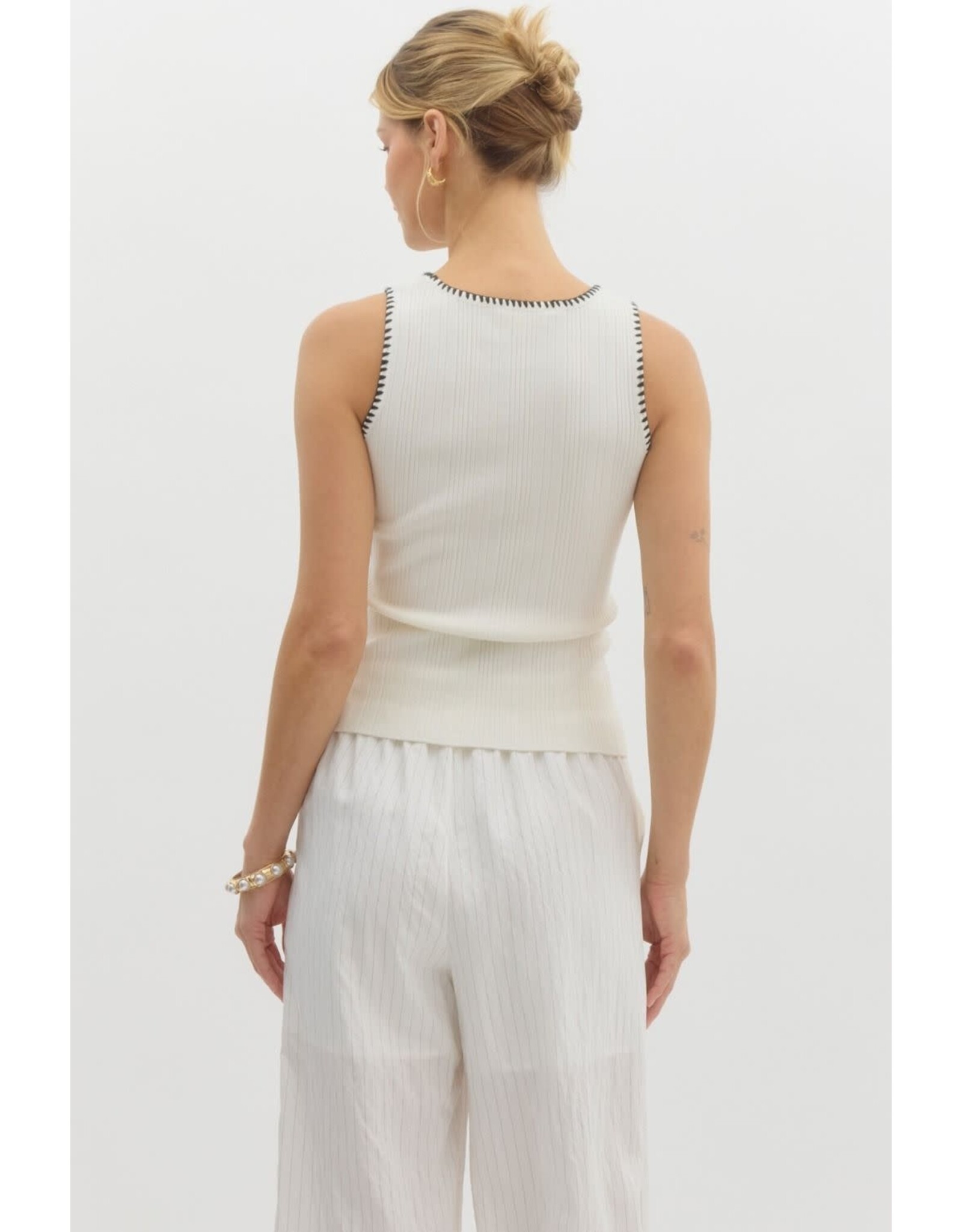 ENTRO RIBBED TANK W/DETAIL STITCHING