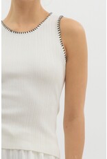 ENTRO RIBBED TANK W/DETAIL STITCHING