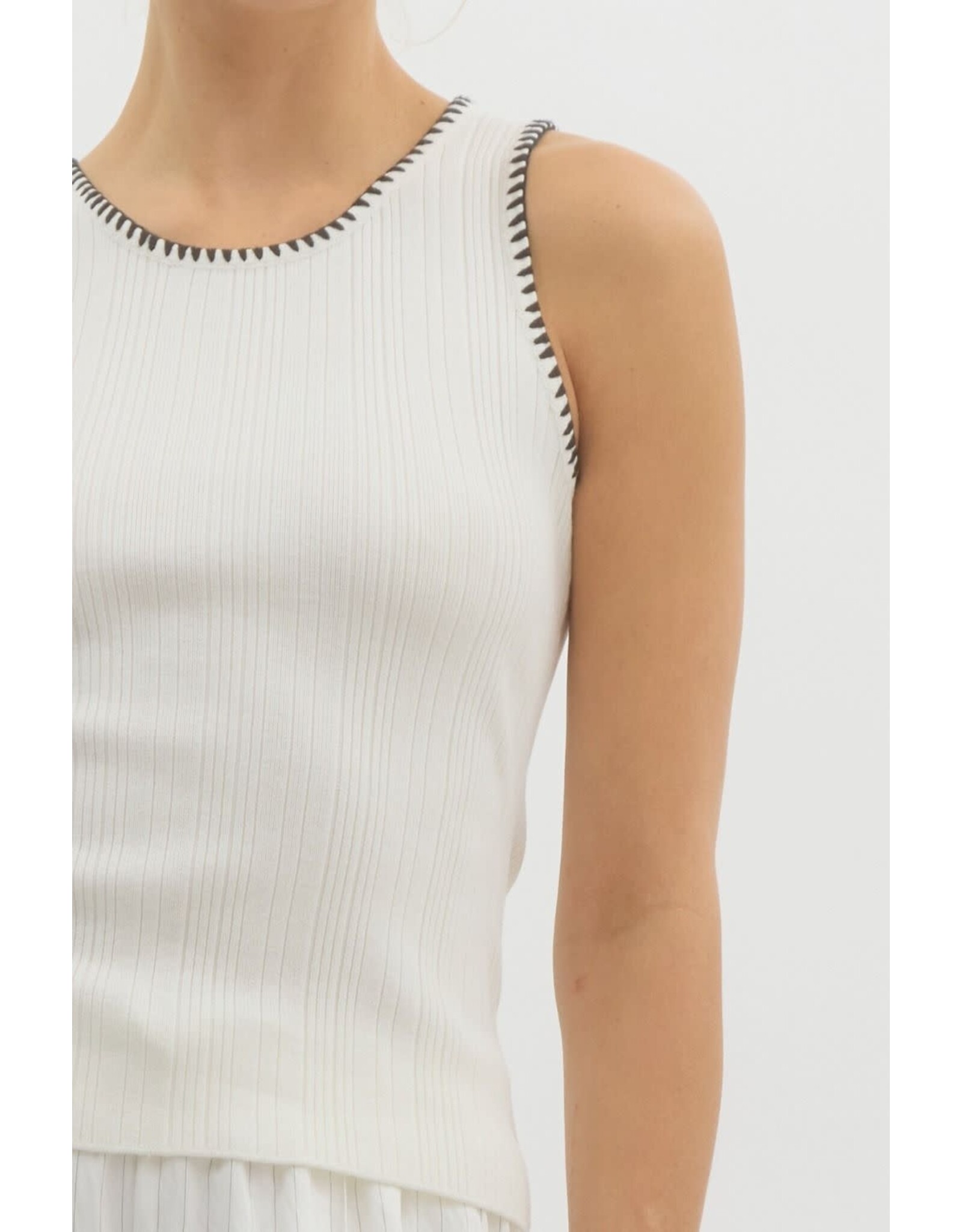 ENTRO RIBBED TANK W/DETAIL STITCHING