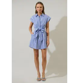 STRIPED BUTTON UP MINI DRESS