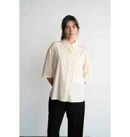 ELLE GRAY 3/4 SLEEVE LONG POCKET BLOUSE
