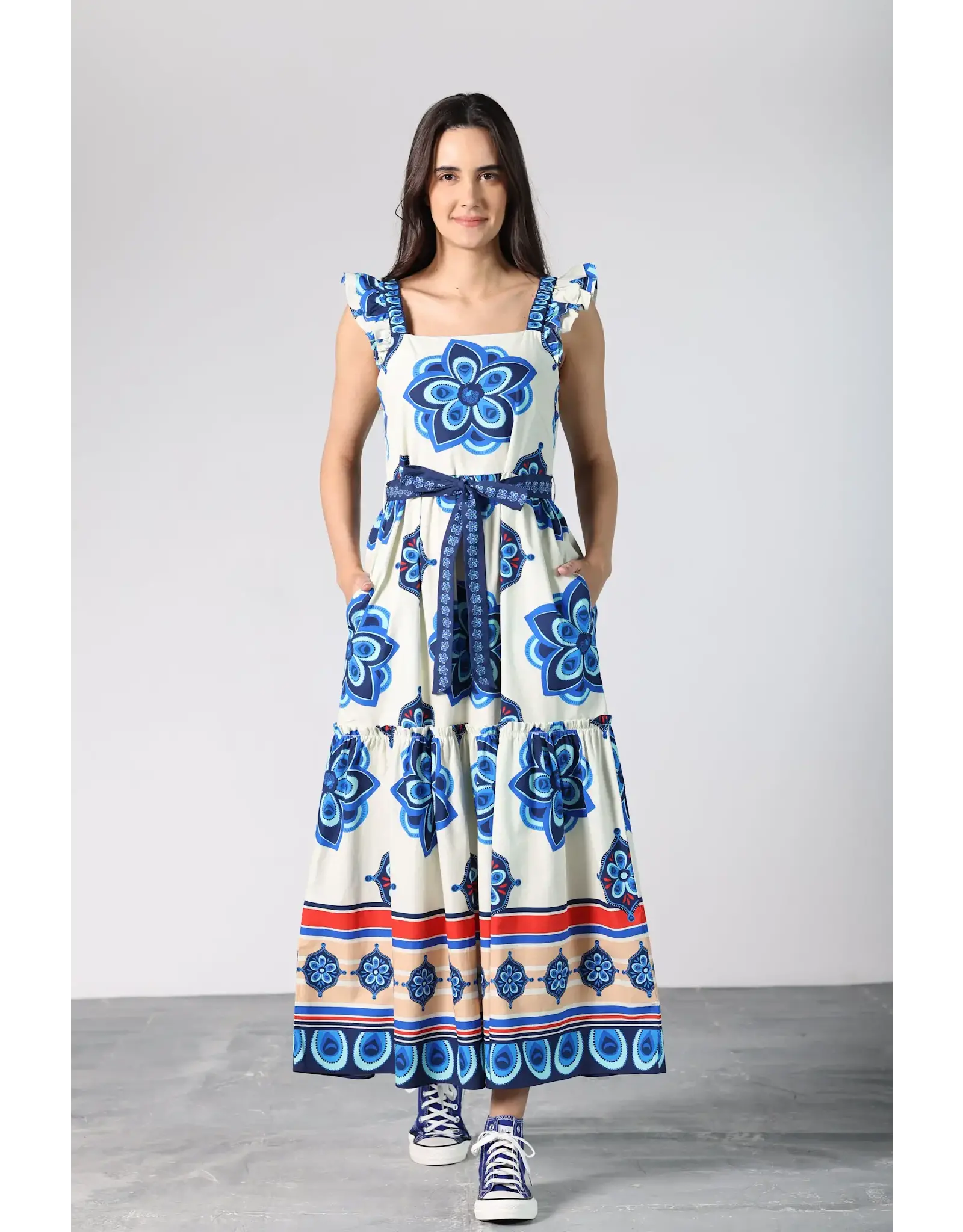 GEOMETRIC FLOWER SUN MIDI