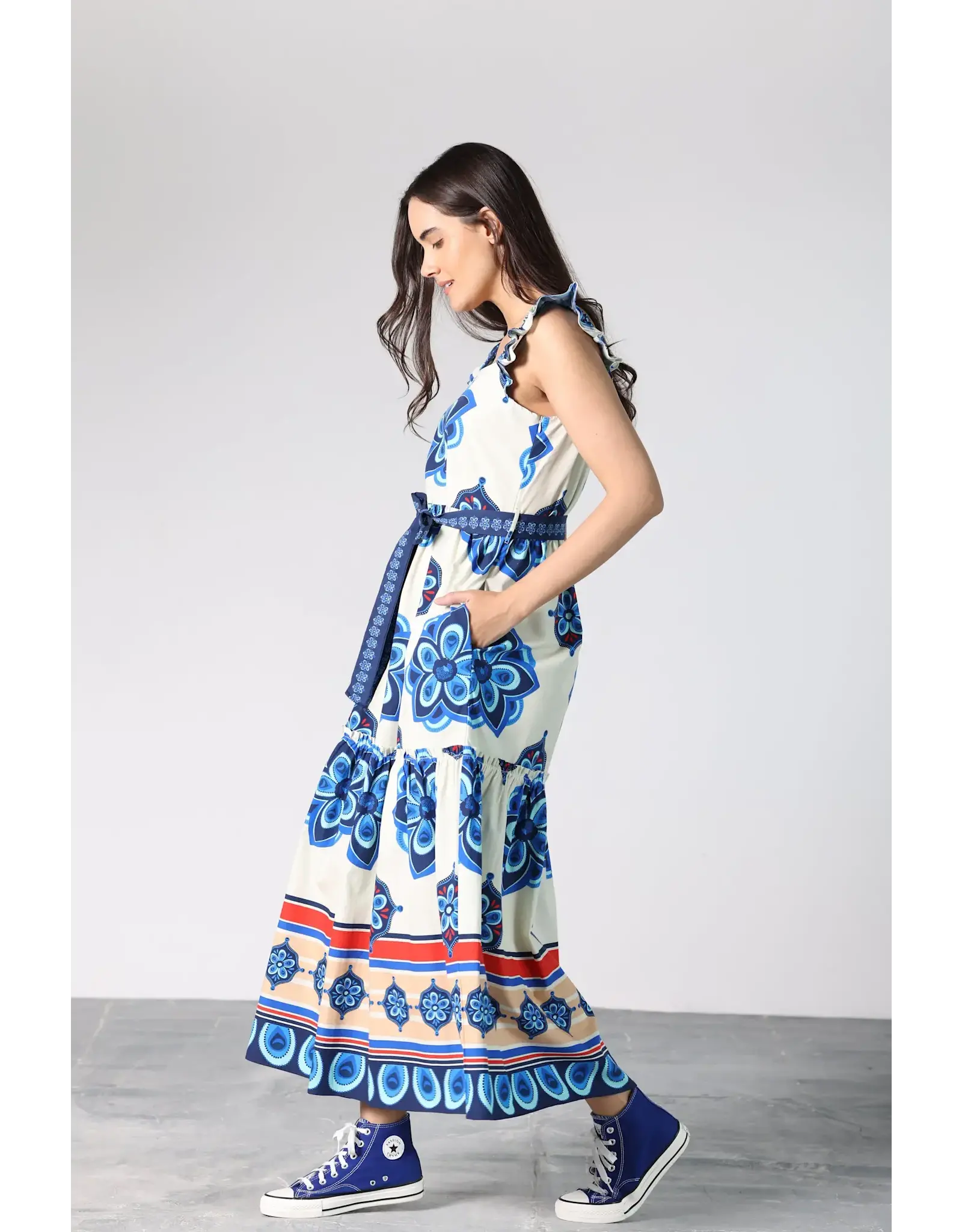 GEOMETRIC FLOWER SUN MIDI