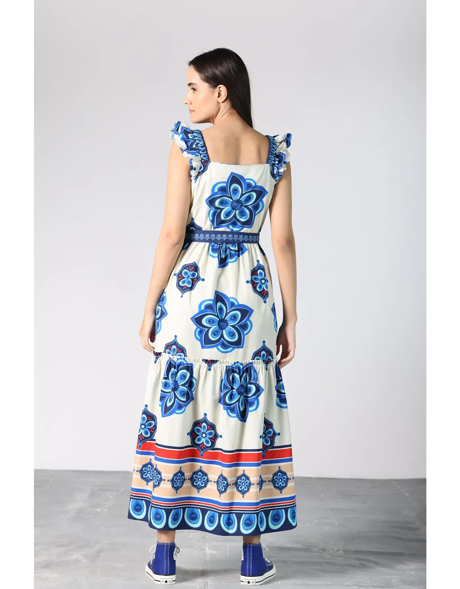 GEOMETRIC FLOWER SUN MIDI