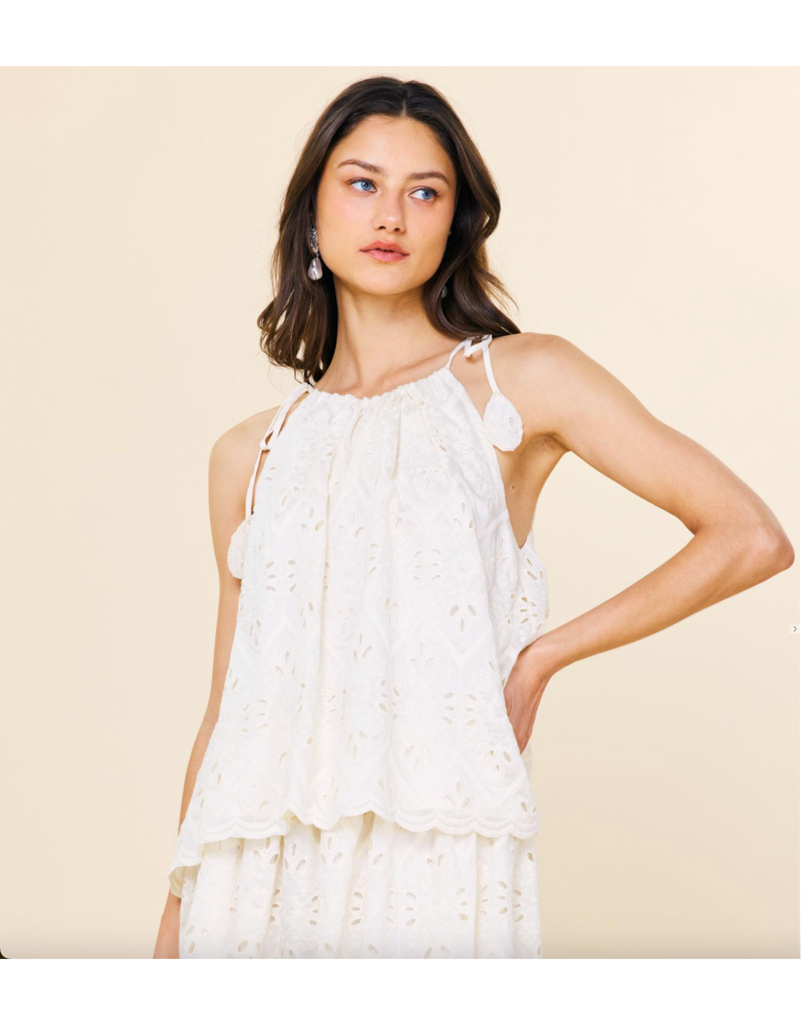 CHIFFON EYELET LACE TOP