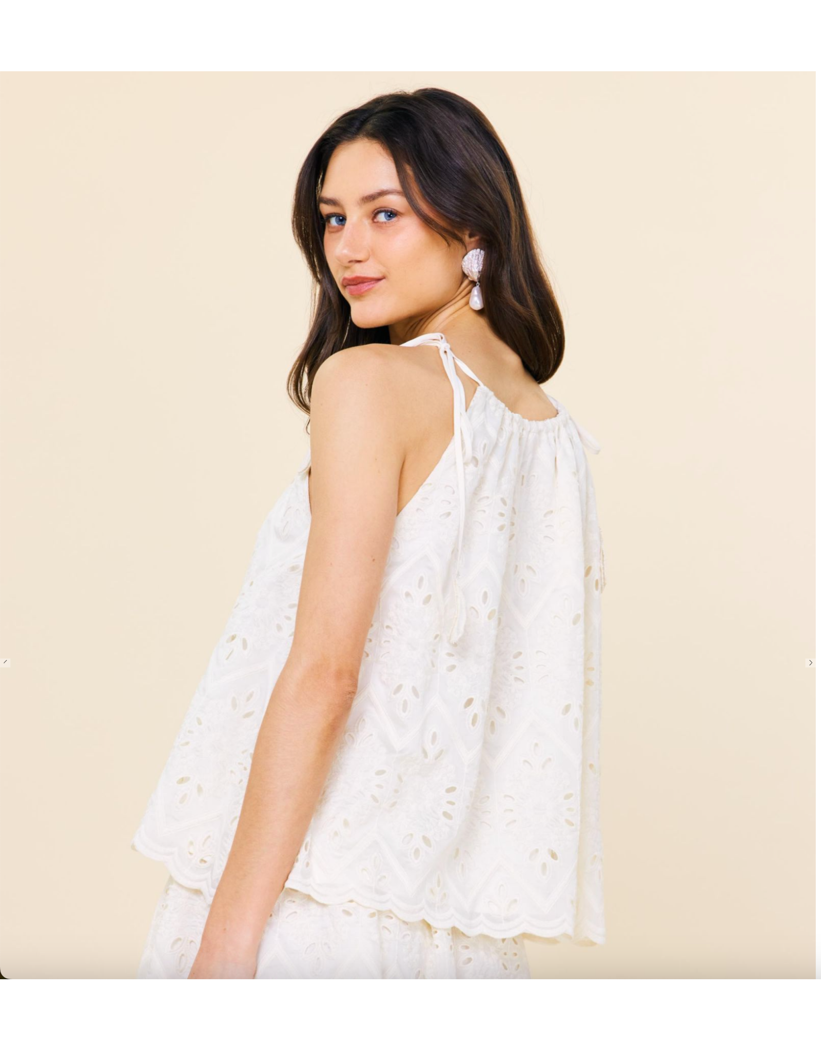 CHIFFON EYELET LACE TOP