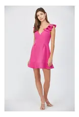 RUFFLED SHOULDER OPEN BACK MINI