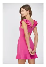 RUFFLED SHOULDER OPEN BACK MINI