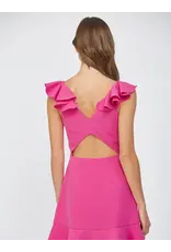 RUFFLED SHOULDER OPEN BACK MINI