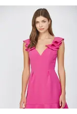 RUFFLED SHOULDER OPEN BACK MINI