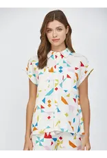GEO PRINT SSLV BUTTON UP