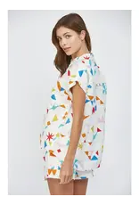 GEO PRINT SSLV BUTTON UP