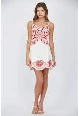 EMBROIDERED FLOWER MOTIF MINI DRESS