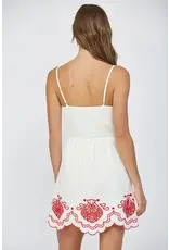 EMBROIDERED FLOWER MOTIF MINI DRESS